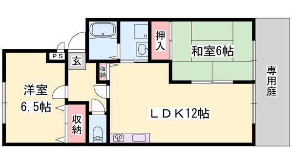 西飾磨駅 徒歩13分 1階の物件間取画像